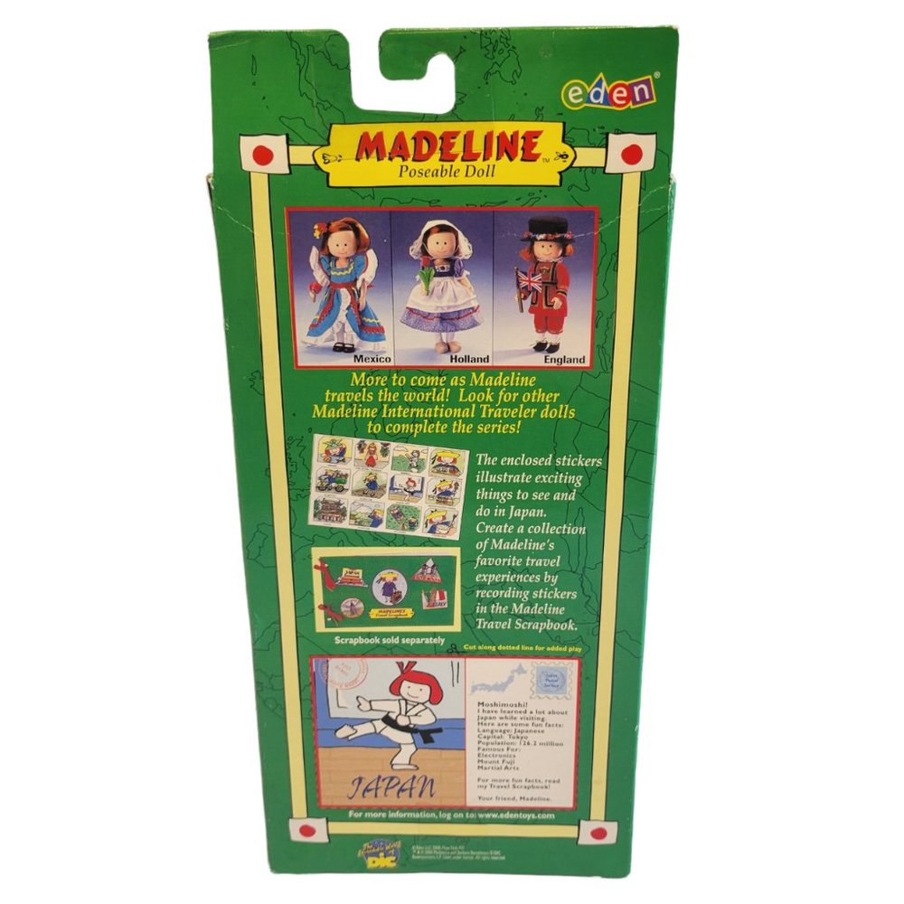 Madeline By Eden Japan International Traveler 8" Doll 2000 NIB Posable Vintage - Picture 3 of 6